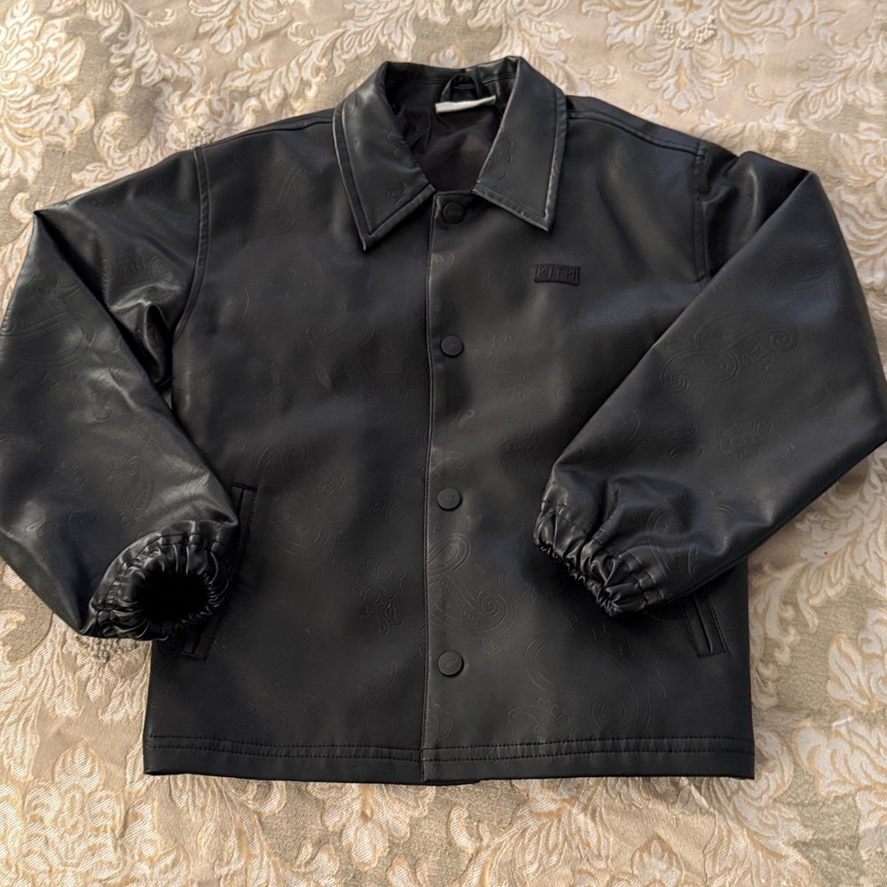 KITH- Embossed Black faux Leather Jacket - size Small